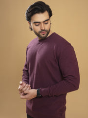 Maroon Thermal Full Sleeves Waffle-Knit Ravup Outfits