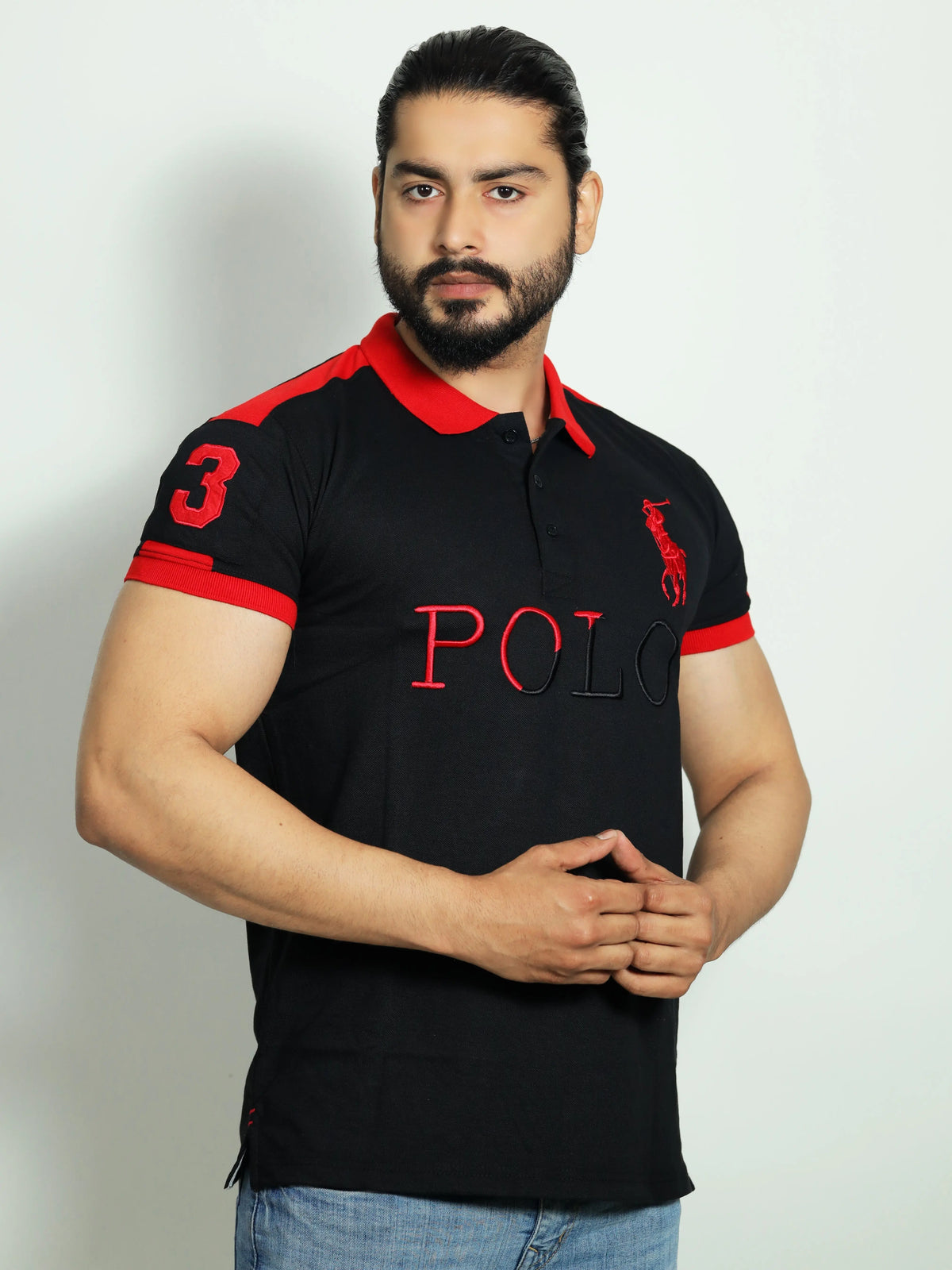 Black With Red Polo Ravup Outfits