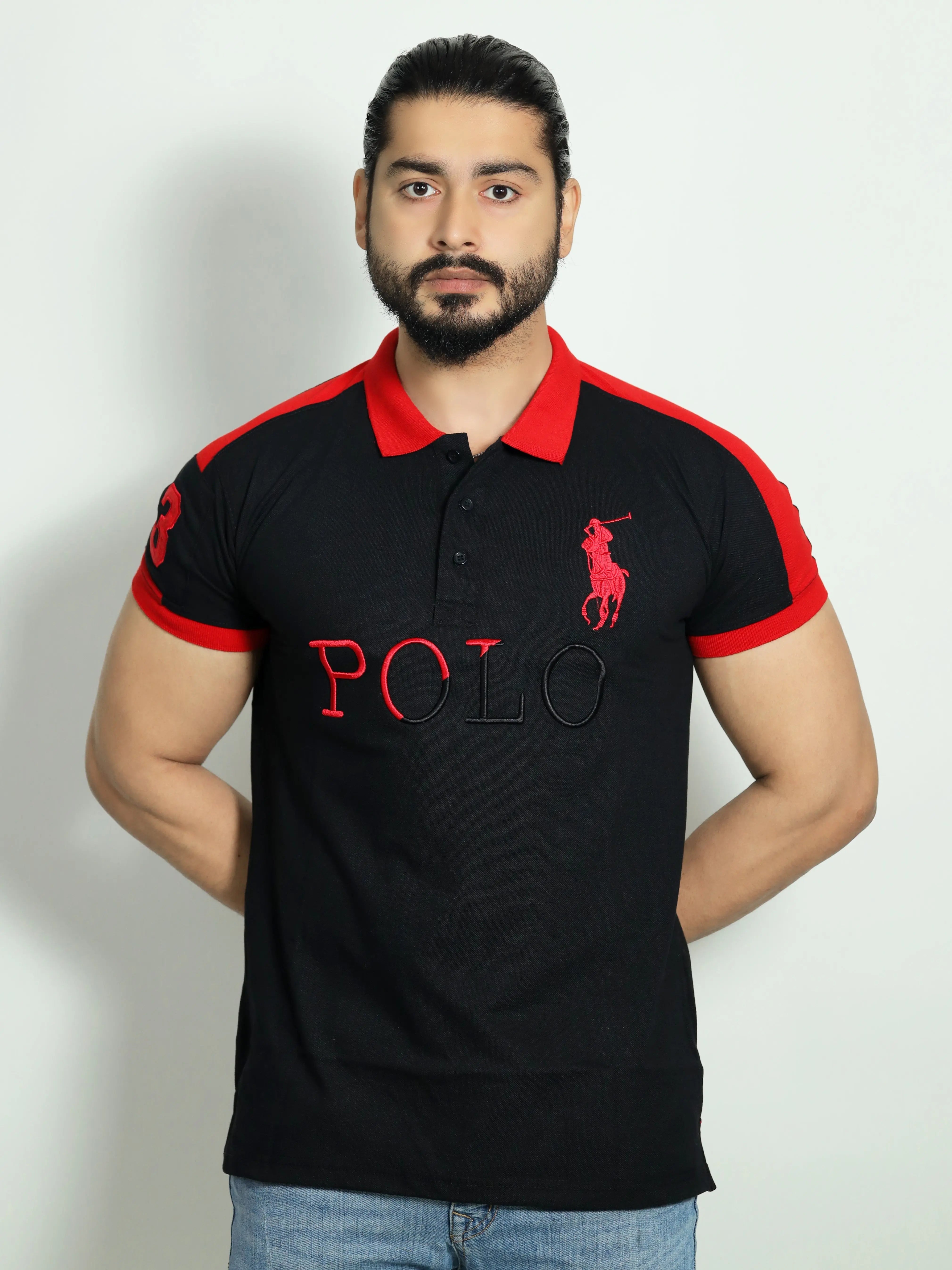 Black With Red Polo Ravup Outfits