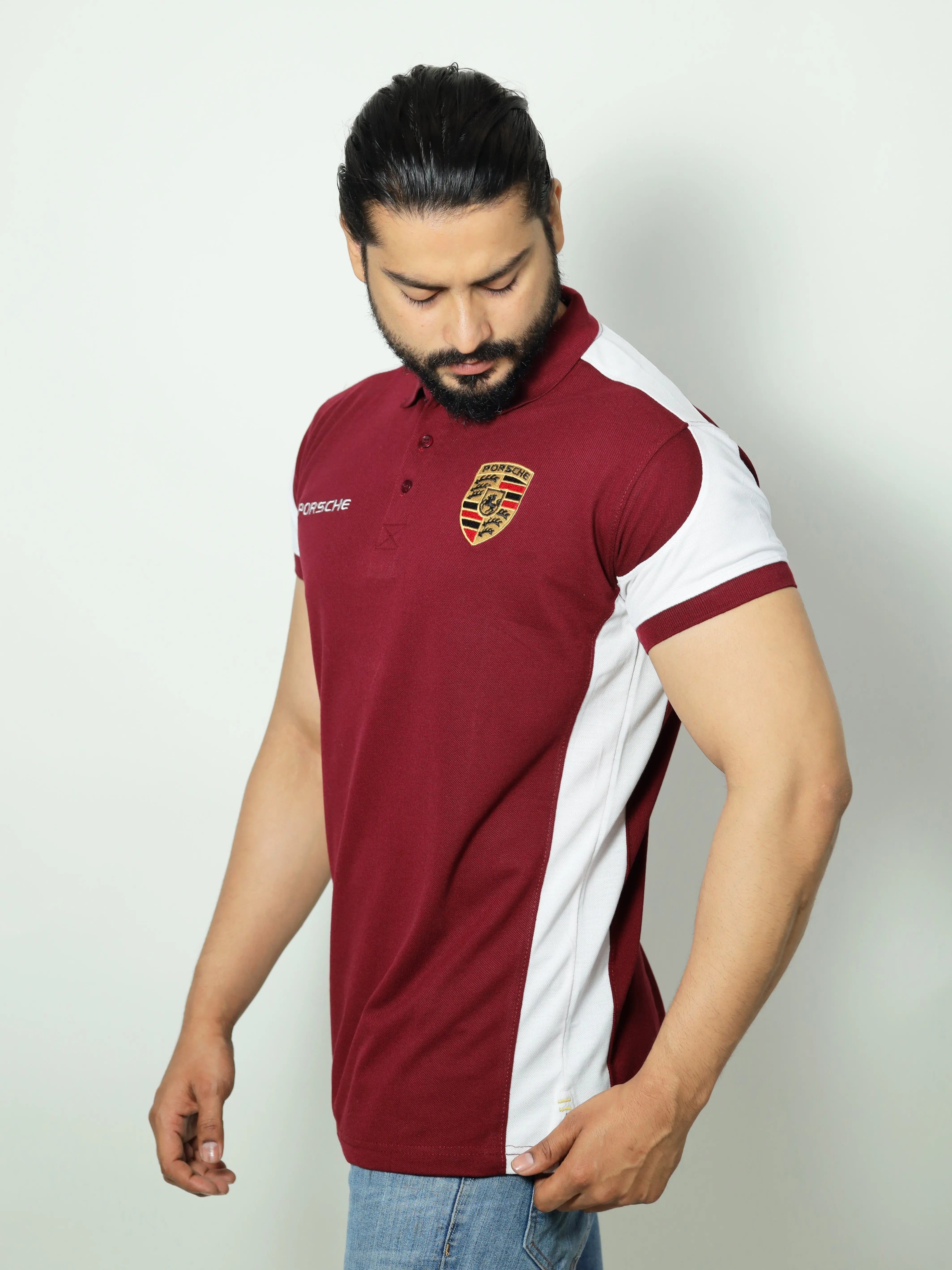 Maroon With White Porshè Polo Ravup Outfits