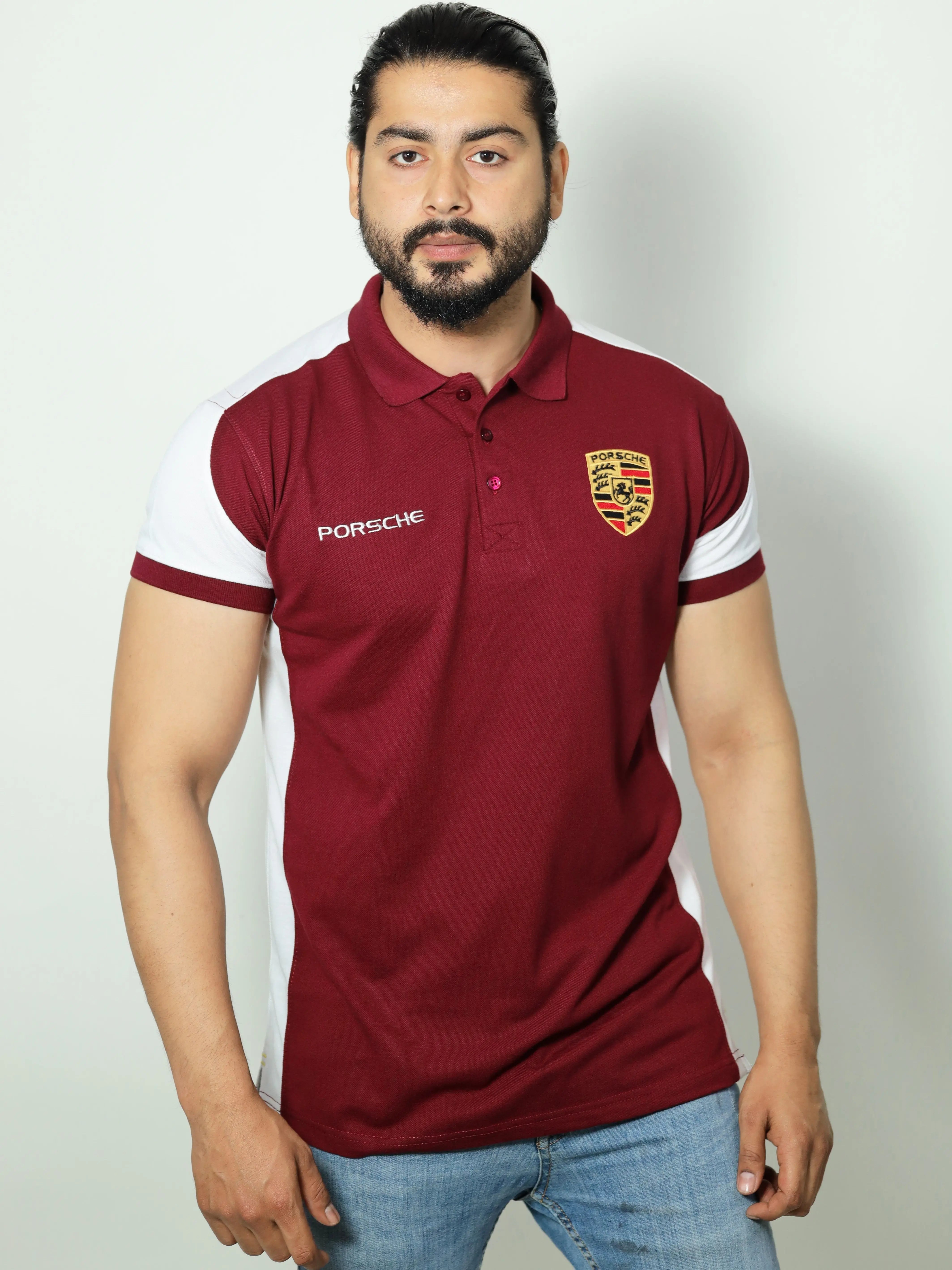 Maroon With White Porshè Polo Ravup Outfits